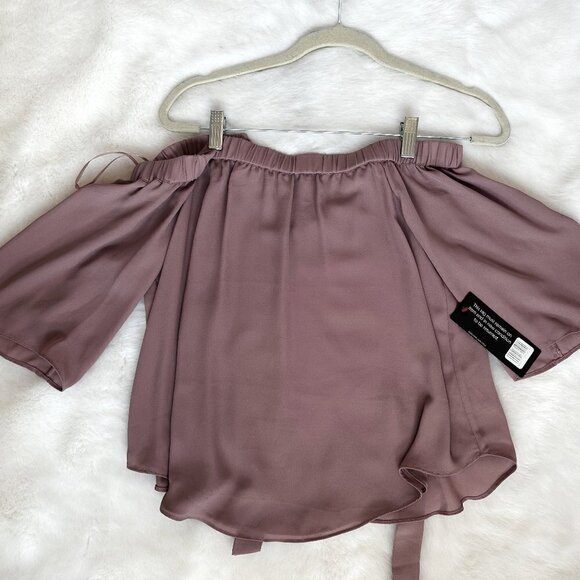 NWT Daily Look New Off-Shoulder Mauve Pink Blouse Size Small - Picture 3 of 8